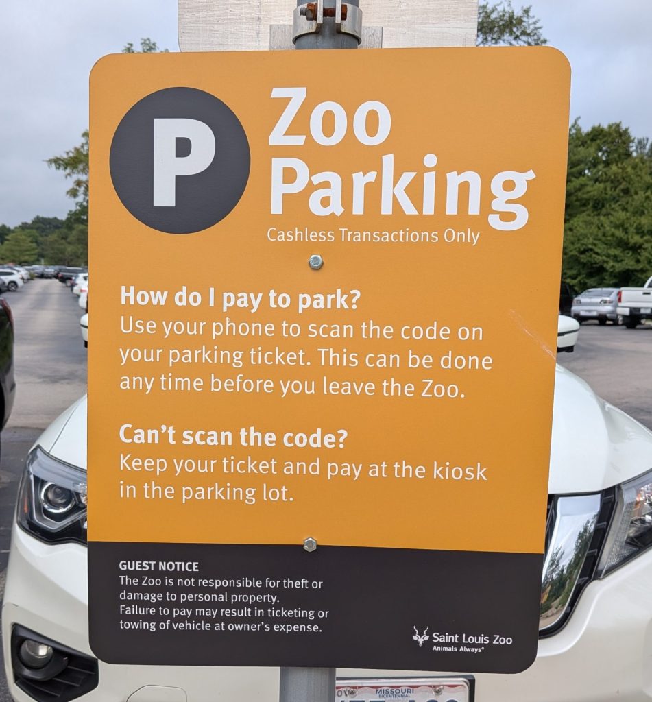 St. Louis Zoo parking.