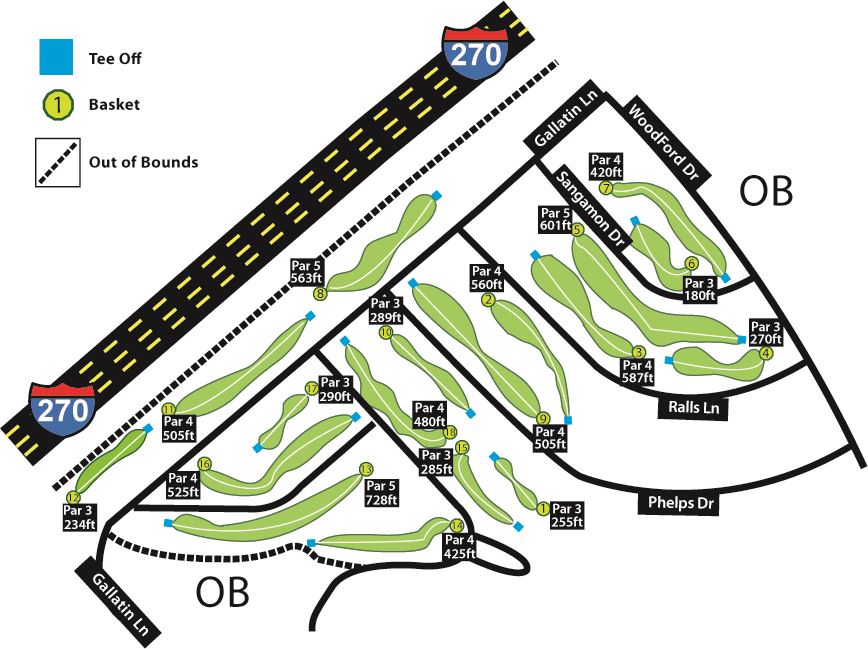 Carrolton Disc Golf Map - Bridgeton